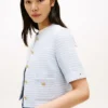 Veste en tweed à manches courtes pour femme Veste en tweed à manches courtes pour femme