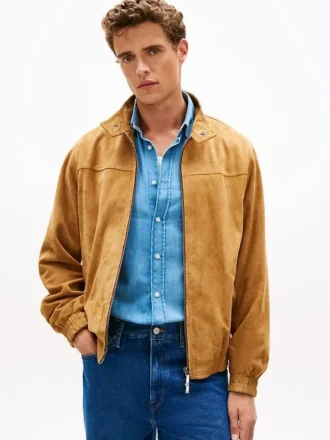 Veste moto décontractée en daim
