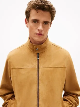 Veste moto décontractée en daim