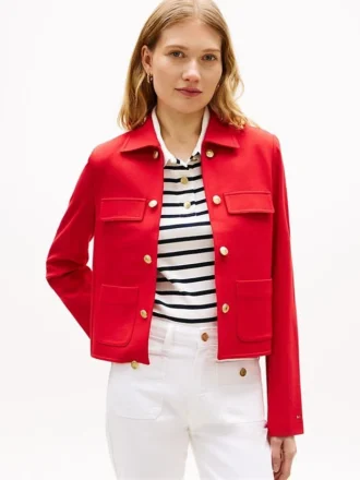 Veste Ponte à boutons dorés et multiples poches