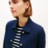 Veste Ponte à boutons dorés et multiples poches
