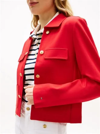 Veste Ponte à boutons dorés et multiples poches