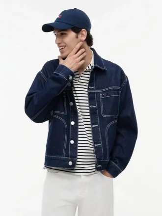 Veste ranch en denim délavé foncé Tommy Jeans