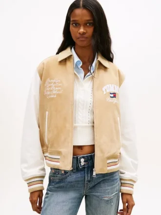 Veste universitaire en daim Tommy Jeans