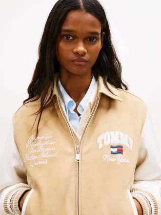 Veste universitaire en daim Tommy Jeans
